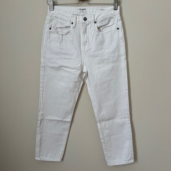 Frame Le Stevie Crop Jeans Women's White Size 23 - Picture 1 of 10